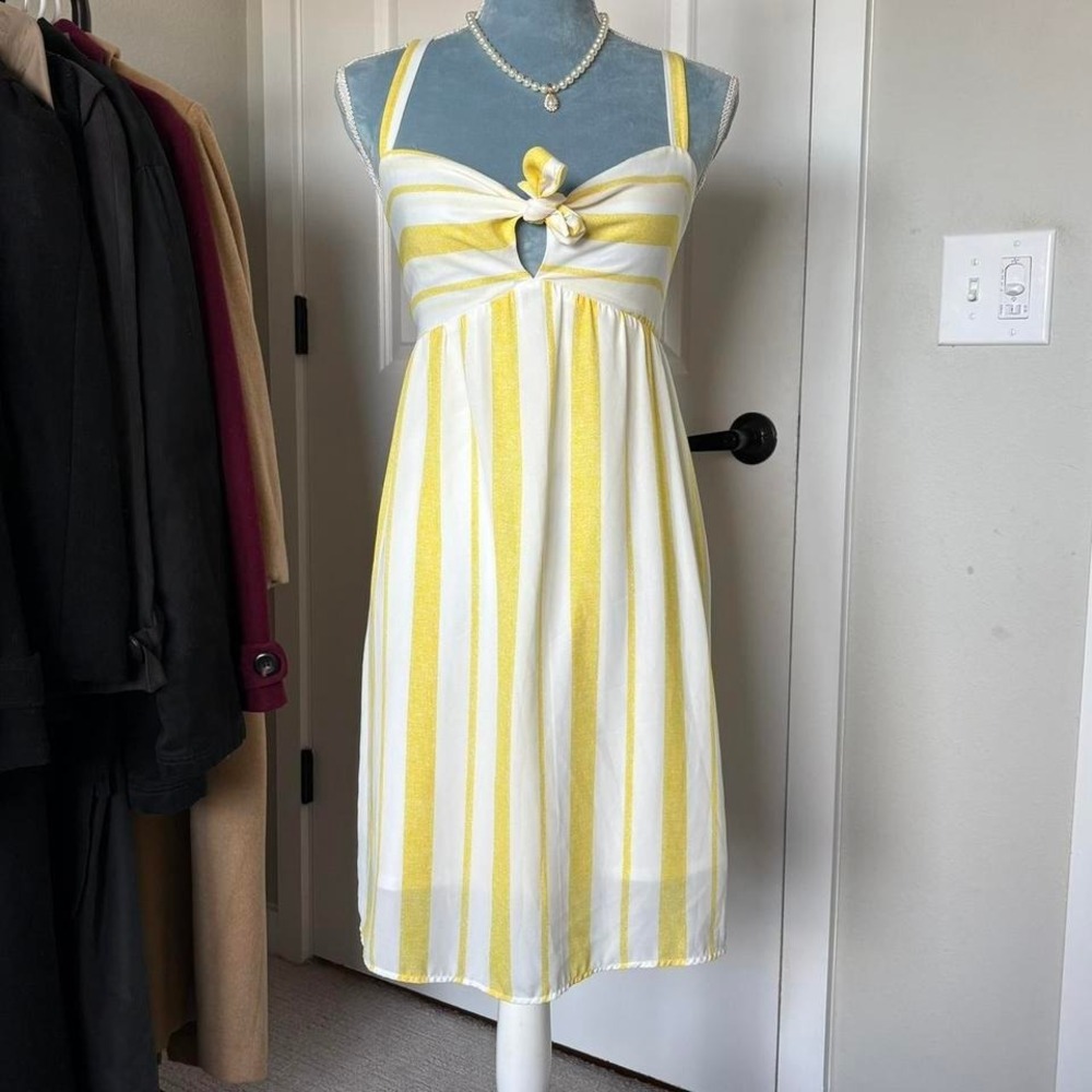 Maurices Yellow and White Striped Sundress